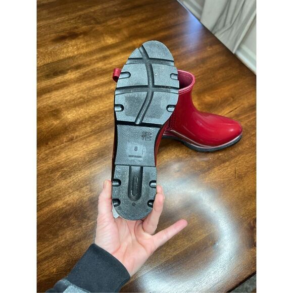 London Fog burgundy ankle, rain boots size 8 NEW - Picture 6 of 6